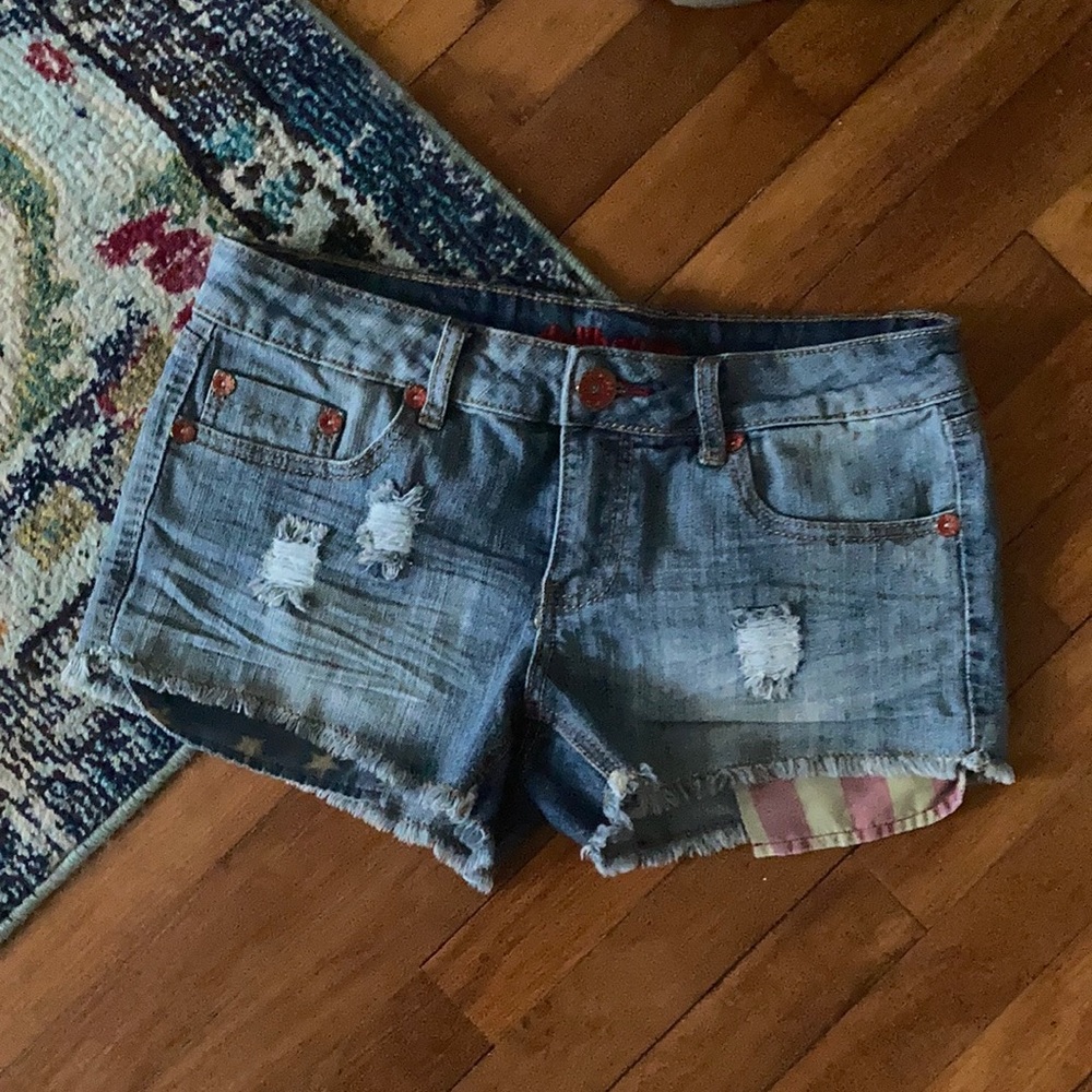 Dollhouse American flag distressed shorts 9 #p3